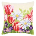 Image of Vervaco Spring Flower Cushion Cross Stitch Kit