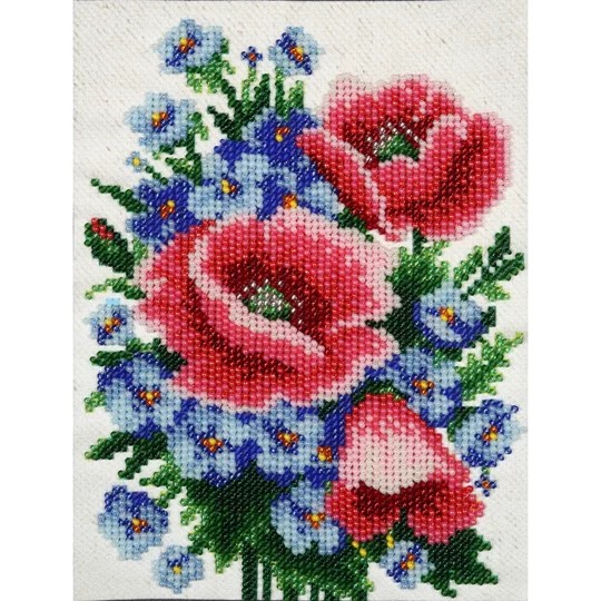 Image 1 of VDV Poppies and Cornflowers Embroidery Kit