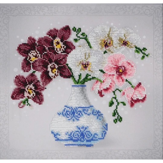 Image 1 of VDV Floral Sketch Orchids Embroidery Kit