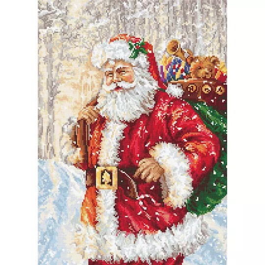 Image 1 of Luca-S Santa in the Snow - Petit Point Kit Tapestry