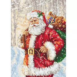 Luca-S Santa in the Snow - Petit Point Kit Tapestry