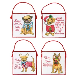 Dimensions Christmas Pups Ornaments Cross Stitch Kit