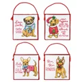 Image of Dimensions Christmas Pups Ornaments Cross Stitch Kit