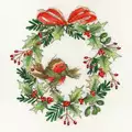 Image of Bothy Threads Robin Wreath Christmas Cross Stitch Kit