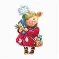 Image of Luca-S Christmas Pig Cross Stitch Kit