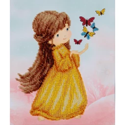 VDV Girl with Butterflies Embroidery Kit