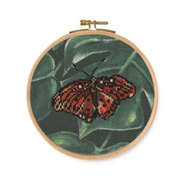 DMC Red Butterfly Cross Stitch Kit
