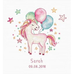 Luca-S Unicorn Sampler Birth Sampler Cross Stitch Kit