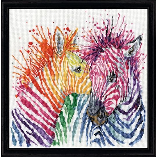 Image 1 of Design Works Crafts Colourful Zebras Cross Stitch Kit