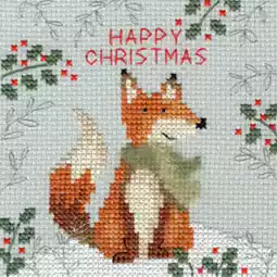 Bothy Threads Xmas Fox Christmas Card Making Christmas Cross Stitch Kit