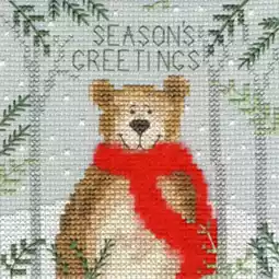 Bothy Threads Xmas Bear Christmas Card Making Christmas Cross Stitch Kit