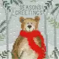 Image of Bothy Threads Xmas Bear Christmas Card Making Christmas Cross Stitch Kit
