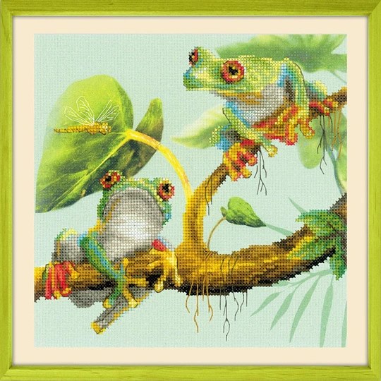 Image 1 of RIOLIS Tree Frogs Cross Stitch Kit