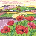Image of Heritage Poppy Landscape - Evenweave Cross Stitch Kit