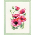 Image of RIOLIS Pink Poppies Cross Stitch Kit
