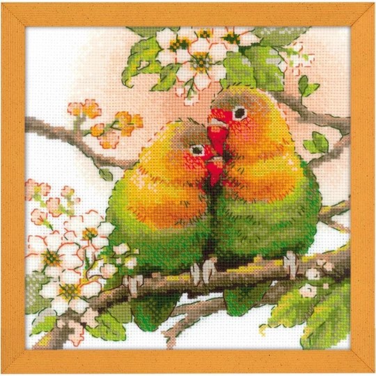Image 1 of RIOLIS Lovebirds Cross Stitch Kit