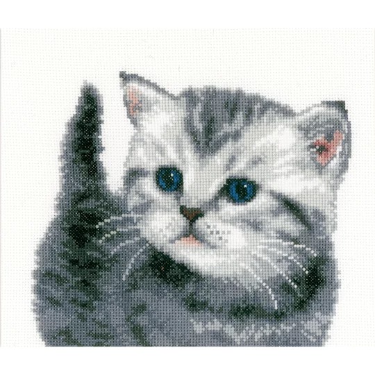 Image 1 of Vervaco Grey Tiger Kitten Cross Stitch