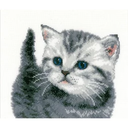 Vervaco Grey Tiger Kitten Cross Stitch