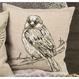 Permin Sparrow Cushion Cross Stitch Kit