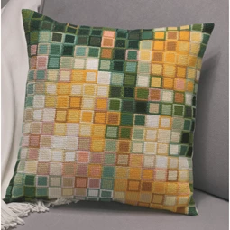 Permin Pixel Cushion - Green Cross Stitch Kit