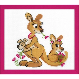 RIOLIS Kangaroo Family Cross Stitch Kit