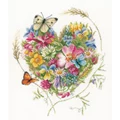 Image of Lanarte Heart of Flowers Cross Stitch Kit