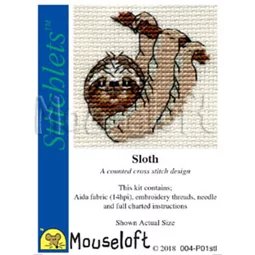 Mouseloft Sloth Cross Stitch Kit