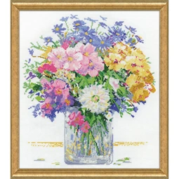 Design Works Crafts Pastel Floral Cross Stitch Kit