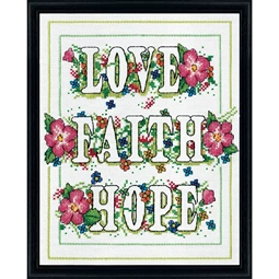 Design Works Crafts Love Faith Hope Cross Stitch Kit