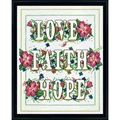 Image of Design Works Crafts Love Faith Hope Cross Stitch Kit