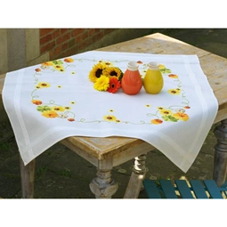 Vervaco Sunflowers Tablecloth Cross Stitch Kit