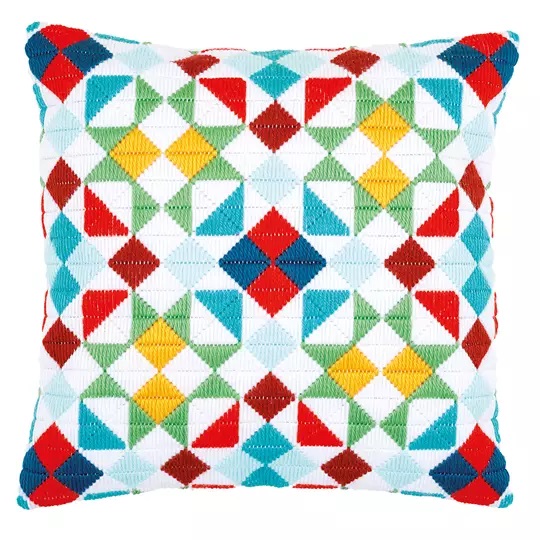 Image 1 of Vervaco Rhombuses Cushion Long Stitch Kit