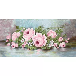 Luca-S Pink Roses - Petit Point Kit Tapestry