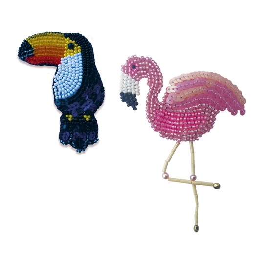 Image 1 of VDV Toucan and Flamingo Brooches Craft Kit