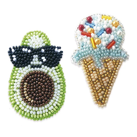 Image 1 of VDV Avocado and Ice Cream Brooches Craft Kit