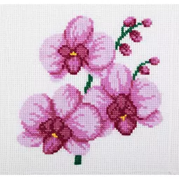 VDV Pink Orchids Cross Stitch Kit