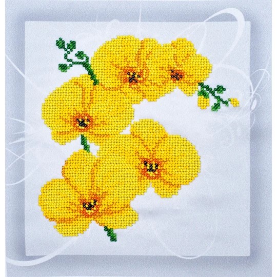 Image 1 of VDV Yellow Orchid Embroidery Kit