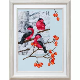 VDV Bullfinches and Dog Rose Embroidery Kit