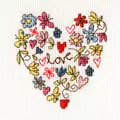 Image of Bothy Threads Sweet Heart Card Wedding Sampler Cross Stitch Kit