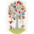 Image of Bothy Threads Silver Celebration Card Wedding Sampler Cross Stitch Kit