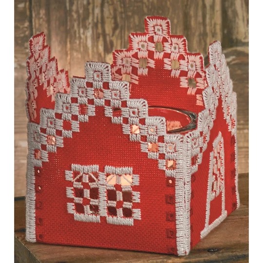 Image 1 of Permin Hardanger Red House Embroidery Kit