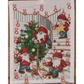 Image of Permin Decorating Elves Advent Christmas Cross Stitch Kit