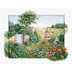 Luca-S Landscape with Poppies Cross Stitch Kit