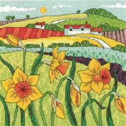 Heritage Daffodil Landscape - Aida Cross Stitch Kit