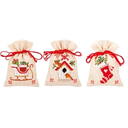 Vervaco Christmas Motif Bags Cross Stitch Kit