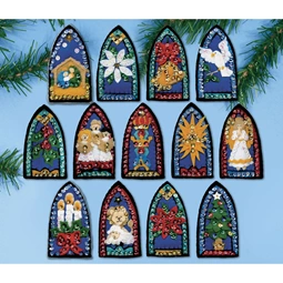Design Works Crafts Stained Glass Felt Ornaments Christmas Craft Kit
