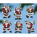 Image of Design Works Crafts Santa Bells Ornaments Christmas Cross Stitch Kit
