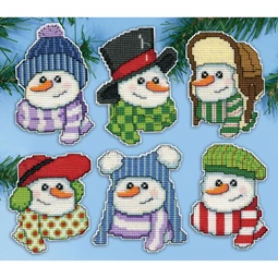 Design Works Crafts Snowmen Hats Ornaments Christmas Cross Stitch Kit