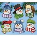 Image of Design Works Crafts Snowmen Hats Ornaments Christmas Cross Stitch Kit
