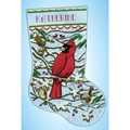 Image of Design Works Crafts Cardinal Stocking Christmas Cross Stitch Kit